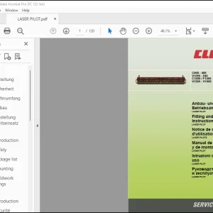 Claas Combines C900 - 450 V1050 - 540 C1200  F1200 V1200 - V1050 LASER PILOT and Operating Fitting Instructions Manual_DE_FR_EN - PDF DOWNLOAD