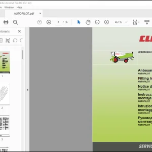 Claas Combines LEXION 600 - 510 AUTOPILOT Fitting Instructions Manual_DE_FR_EN - PDF DOWNLOAD