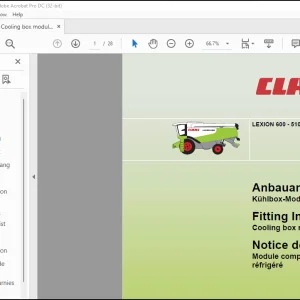Claas Combines LEXION 600 - 510 Cooling box module Fitting Instructions Manual_DE_FR_EN - PDF DOWNLOAD