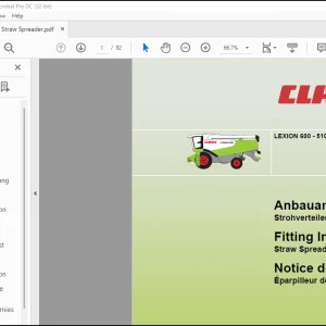 Claas Combines LEXION 600 - 510S traw Spreader Fitting Instructions Manual_DE_FR_EN - PDF DOWNLOAD