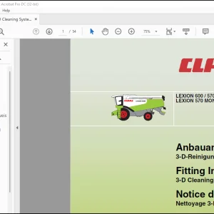 Claas Combines LEXION 600 - 570 Front Attachment Step Drive Fitting Instruction Manual FR DE EN  - PDF DOWNLOAD