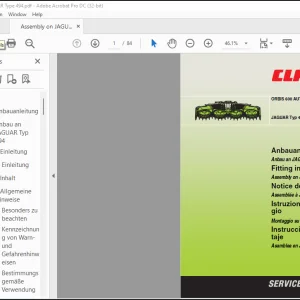 Claas Forage Harvesters ORBIS 600 AUO-CONTOUR JAGUAR Typ 493492 Assembly on JAGUAR Type 494 Fitting instructions Manual_DE_EN_FR - PDF DOWNLOAD
