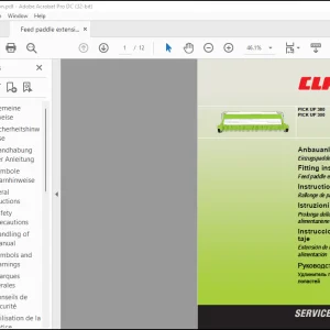 Claas Forage Harvesters PICK UP 380 PICK UP 300 Feed paddle extension Fitting instructions Manual_EN_FR_DE - PDF DOWNLOAD