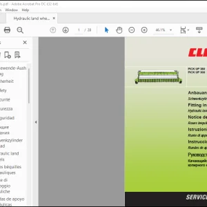 Claas Forage Harvesters PICK UP 380 PICK UP 300 Hydraulic land wheels Fitting instructions Manual_EN_FR_DE -PDF DOWNLOAD