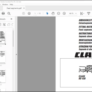 Claas Forage Harvesters RU 450 Feed segments Fitting instructions Manual_DE_FR_EN - PDF DOWNLOAD