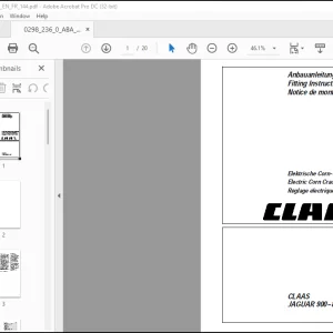 Claas JAGUAR 900–830 Electric Corn Cracker Adjustment Fitting Instructions Manual_DE_EN_FR - PDF DOWNLOAD