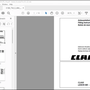 Claas LEXION 460 – 405 CLAAS Electric deflector adjustment system Fitting Instructions Manual_DE_EN_FR - PDF DOWNLOAD