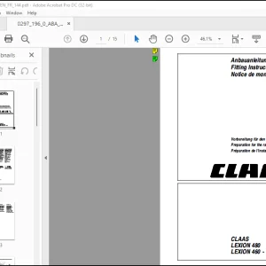 Claas LEXION 480 LEXION 460 - 405 Preparation for the radio installation Fitting Instructions Manual_DE_FR_EN_IT - PDF DOWNLOAD