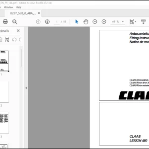 Claas Lexion 480 CLAAS-Rotor drive 300 RPM Fitting Instructions Manual - PDF DOWNLOAD