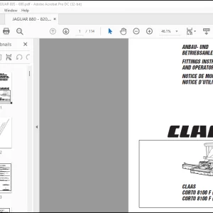 Claas Mower CORTO 8100 F (JAGUAR 880 - 820) CORTO 8100 F (JAGUAR 695 - 690) FITTINGS INSTRUCTIONS AND OPERATOR´S MANUAL_DE_EN_FR - PDF DOWNLOAD