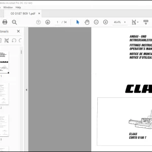 Claas Mower CORTO 8100 T FITTINGS INSTRUCTIONS AND OPERATORS Manual_DE_EN_FR  - PDF DOWNLOAD