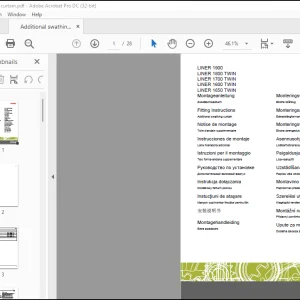 Claas Swathers LINER 1900 1800 TWIN 1700 TWIN 1600 TWIN 1650 TWIN Additional swathing curtain Fitting Instructions Manual_FR_EN_FR
