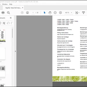 Claas Swathers LINER 1900  1800  TWIN 1700  TWIN  1600  TWIN3100  2900  2800 2700  2600 legally required equipment european union Fitting Instructions Manual_FR_EN_DE - PDF DOWNLOAD