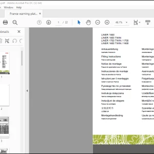 Claas Swathers LINER 1900 1800 TWIN 1700 TWIN  1700 1600 TWIN  1600 France warning plate FITTINGS INSTRUCTIONS MANUAL_DE_EN_FR - PDF DOWNLOAD