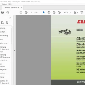 Claas Swathers LINER 2900 2800 Electro-hydraulic individual rotor lifting function Fitting Instructions Manual_DE_EN_FR