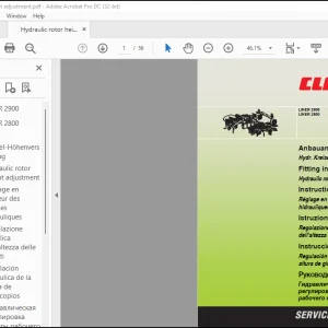 Claas Swathers LINER 2900 2800 Hydraulic rotor height adjustment Fitting Instructions  Manual_DE_EN_FR - PDF DOWNLOAD