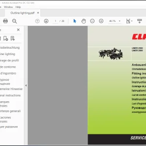 Claas Swathers LINER 2900 2800 Outline lighting Fitting Instructions Manual_DE_EN_FR -  PDF DOWNLOAD