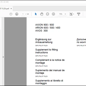 Claas Tractor AXION 900  800 600  500  400 300 GPS PILOT FLEX Supplement to fitting instructions Manual_DE_FR_EN - PDF DOWNLOAD