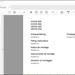 Claas Tractor AXION 900 800 600 500 TELEMATICS Fitting instructions Manual_DE_FR_EN - PDF DOWNLOAD