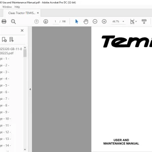Claas Tractor TEMIS 550 Use and Maintenance Manual - PDF DOWNLOAD