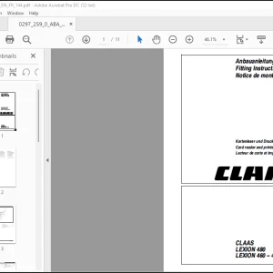 ClaasLEXION 480 LEXION 460-405 Card reader and printer Fitting Instructions Manual_DE_FR_EN_IT - PDF DOWNLOAD