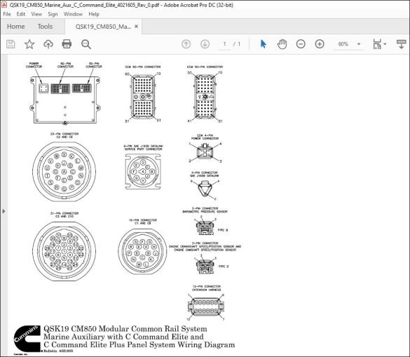 Cummins Qsk Cm Modular Common Rail System Marine Auxiliary With C Command Elite And C