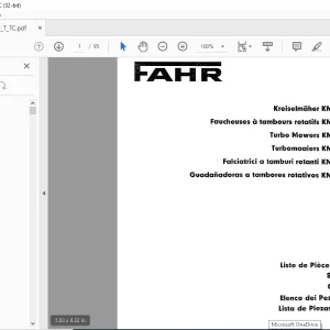 Deutz Fahr Turbo Mowers KM 40 T KM 40 TC Spare Parts List Manual - PDF DOWNLOAD