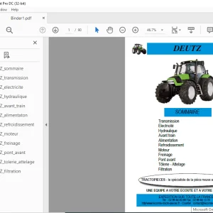 Deutz TRACTO PIECES Spare Parts List Manual - PDF DOWNLOAD