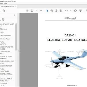 Diamond Aircraft DA20-C1 Parts Catalogue Manual - PDF DOWNLOAD