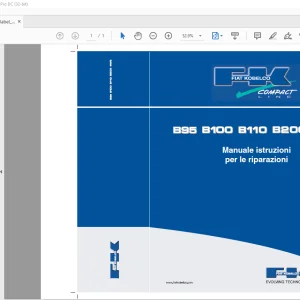 FIAT kOBELCO B95-B100 B110 B200 4WS Manuale istruzioni per le riparazioni 6041331101 - PDF DOWNLOAD (Italian)