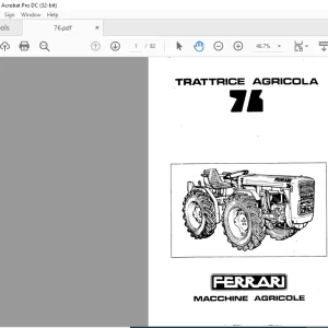 Ferrari 76 Trattrice Agricola Parts Catalog Manual - PDF DOWNLOAD