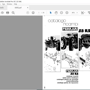 Ferrari 86 RS Parts Catalog Manual - PDF DOWNLOAD