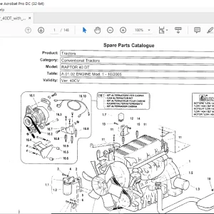 Ferrari Raptor 40 DT Tractor Parts Catalogue Manual - PDF DOWNLOAD