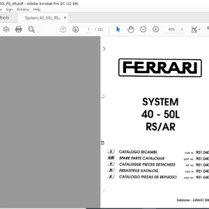 Ferrari System 40 - 50L RS/AR Parts Catalog Manual - PDF DOWNLOAD