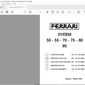 Ferrari System 50 55 70 75 80 RS Parts Catalogue Manual - PDF DOWNLOAD