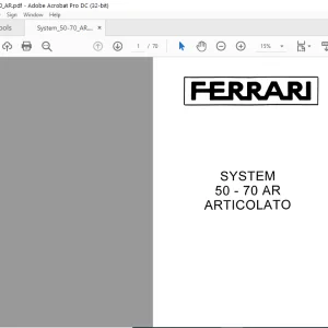 Ferrari System 50 - 70 AR Articolato Parts Catalogue Manual - PDF DOWNLOAD