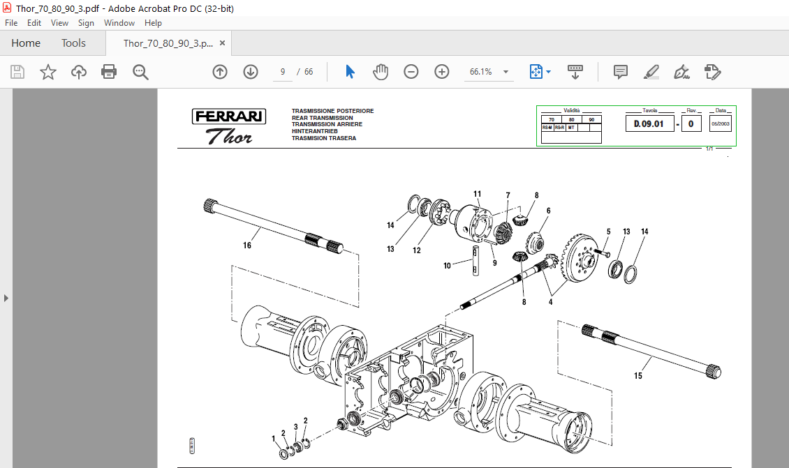 Ferrari Thor 70 80 90 Parts Catalog Manual - PDF DOWNLOAD ...