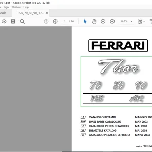 Ferrari Thor 70-80-90 RS AR Parts Catalog Manual - PDF DOWNLOAD
