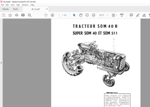 Fiat Someca Tracteur SOM 40H SUPER SOM 40ET SOM 511 Parts Catalogue Manual - PDF DOWNLOAD (French)