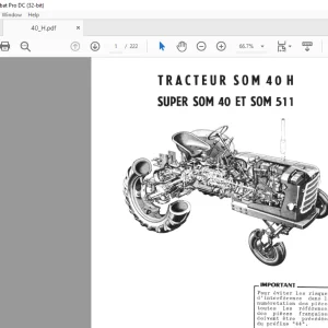 Fiat Someca Tracteur SOM 40H SUPER SOM 40ET SOM 511 Parts Catalogue Manual - PDF DOWNLOAD (French)