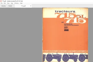 Fiat Someca Tracteurs 715.5L - 715 Catalogue Pieces De Rechange - PDF DOWNLOAD (French)