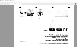 Fiat Trattori 980 - 980 DT Series Spare Parts Catalogue Manual EN_FR_DE_IT_ES - PDF DOWNLOAD