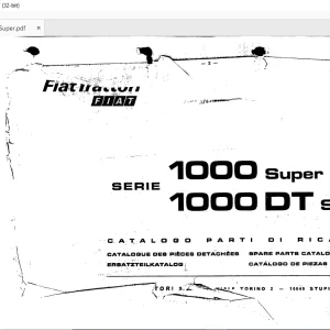 FiatTrattori 1000 Super - 1000 DT Super Series Spare Parts Catalogue Manual EN_FR_DE_IT_ES - PDF DOWNLOAD