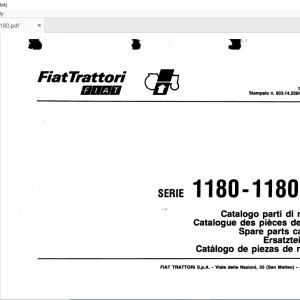 FiatTrattori 1180 - 1180 DT Series Spare Parts Catalogue Manual EN_FR_DE_IT_ES - PDF DOWNLOAD