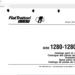 FiatTrattori 1280 - 1280 DT Series Spare Parts Catalogue Manual EN_FR_DE_IT_ES - PDF DOWNLOAD