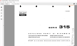 FiatTrattori 315 Series Spare Parts Catalogue Manual - PDF DOWNLOAD