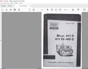 FiatTrattori 411C 411CI - 451C Series Catalogo Parti Di Ricambio - PDF DOWNLOAD (Italian)