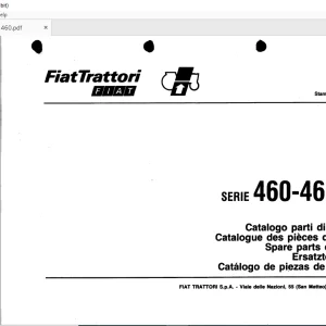 FiatTrattori 460 - 460DT Series Spare Parts Catalogue Manual EN_FR_DE_IT_ES - PDF DOWNLOAD