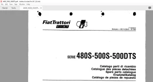 FiatTrattori 480S-500S-500DTS Series Spare Parts Catalogue Manual EN_FR_DE_IT_ES - PDF DOWNLOAD