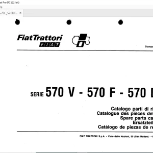 FiatTrattori 570V - 570F - 570 DTF Series Spare Parts Catalogue Manual EN_FR_DE_IT_ES - PDF DOWNLOAD